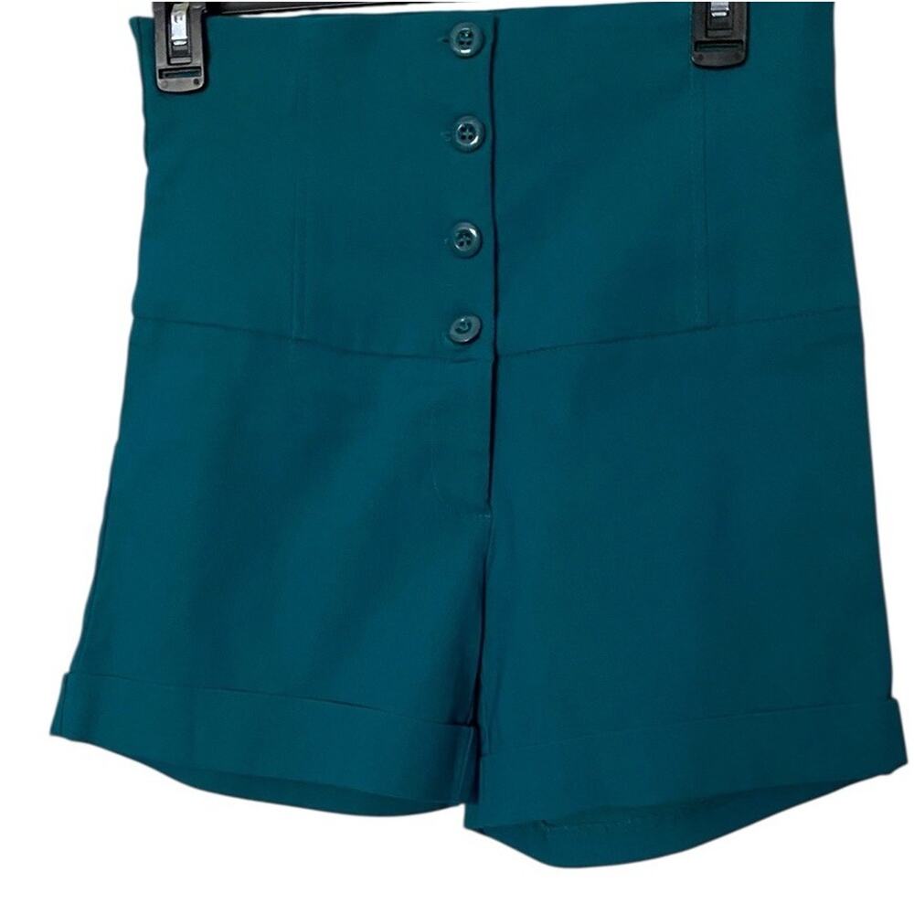 Vtg High Waist Pinup Shorts Women L 50s Retro Rockabilly Style Button Sailor 28